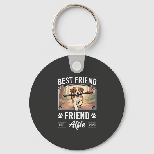 Beste vriend Alfie hondenliefhebber Sleutelhanger (Voorkant)