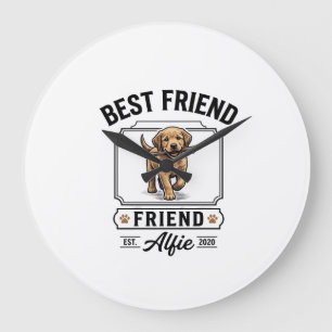 Beste vriend Alfie vintage hondenliefhebber ontwer Grote Klok