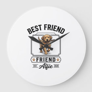 Beste vriend Alfie vintage hondenliefhebber ontwer Grote Klok