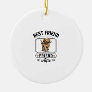 Beste vriend Alfie vintage hondenliefhebber ontwer Keramisch Ornament