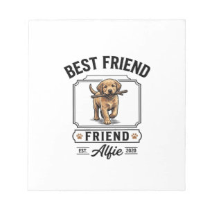 Beste vriend Alfie vintage hondenliefhebber ontwer Notitieblok