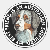 Beste vriend Australische herder Ronde Sticker (Voorkant)