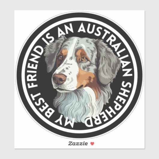 Beste vriend Australische herder Sticker (Vel)