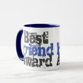 Beste Vriend Award in Blauw en Grijs Mok (Voorkant links)