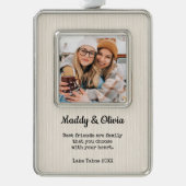 Beste vriend Bestie Modern ingelijst Keepsake Verzilverd Omlijst Ornament (Voorkant)