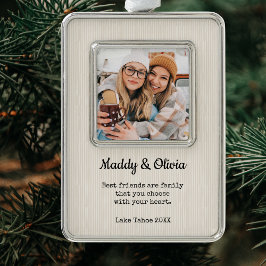 Beste vriend Bestie Modern ingelijst Keepsake Verzilverd Omlijst Ornament