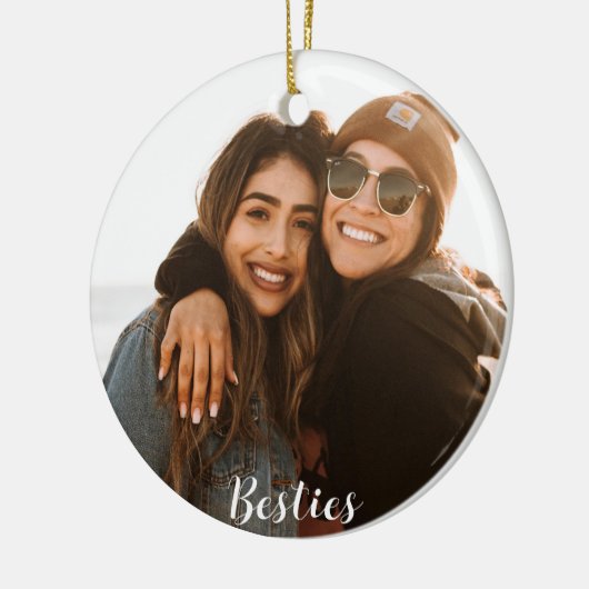 Beste Vriend Besties Aangepaste Foto Keramisch Ornament (Links)
