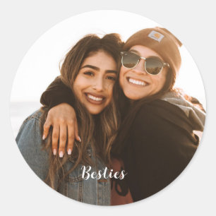 Beste Vriend Besties Aangepaste Foto Ronde Sticker