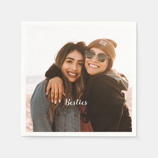 Beste Vriend Besties Aangepaste Foto Servet (Voorkant)