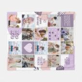 Beste Vriend Besties BFF Fotocollage Roze Paarse Fleece Deken (Voorkant (Horizontaal))