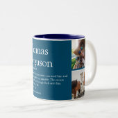 Beste Vriend BFF Definitie Fotocollage Blauw Tweekleurige Koffiemok (Voorkant rechts)