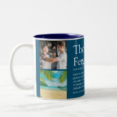 Beste Vriend BFF Definitie Fotocollage Blauw Tweekleurige Koffiemok (Links)