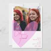 Beste vriend bff hart Valentijnsdag foto Feestdagenkaart (Voorkant)