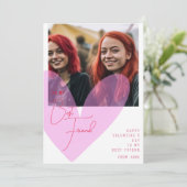 Beste vriend bff hart Valentijnsdag foto Feestdagenkaart (Staand voorkant)