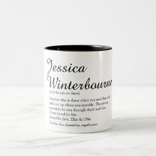 Beste Vriend BFF Naam Definitie Chic Schrift Tweekleurige Koffiemok