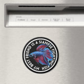 Beste Vriend Blauw Rood Betta Vis Magneet (Insitu (Vaatwasser))