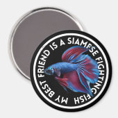 Beste Vriend Blauw Rood Betta Vis Magneet (Voorkant / Achterkant)