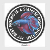 Beste Vriend Blauw Rood Betta Vis Sticker (Vel)