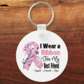 Beste vriend - borstkanker roze lint sleutelhanger (Voorkant)