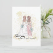 Beste Vriend Bruidsmeisje Kaarten (Staand voorkant)