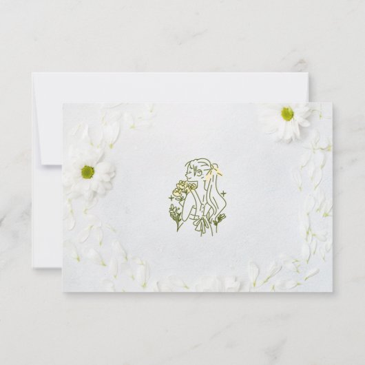 Beste Vriend Bruiloft Bloemenmeisje Uitnodiging Ka (Achterkant)