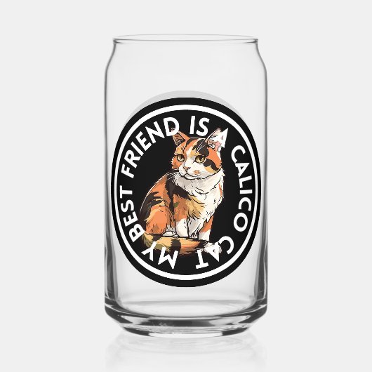 Beste vriend Calico Cat Blikvorm Glas (Voorkant)