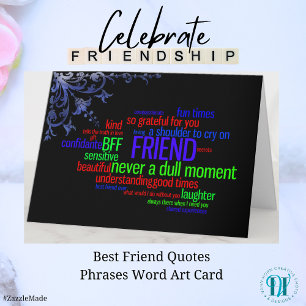 Beste vriend citaten zinnen Word Art Kaart