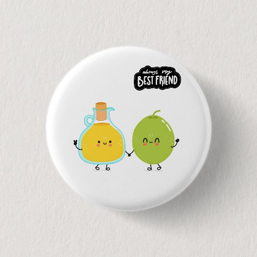 Beste Vriend Cute Eten Ronde Button 3,2 Cm (Voorkant)