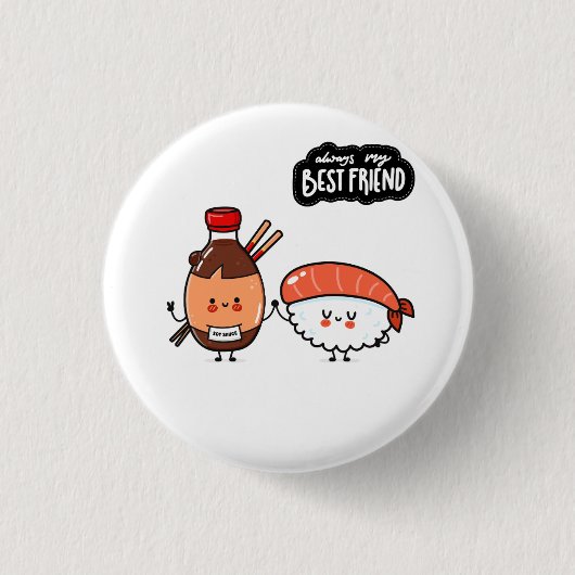 Beste Vriend Cute Eten Ronde Button 3,2 Cm (Voorkant)