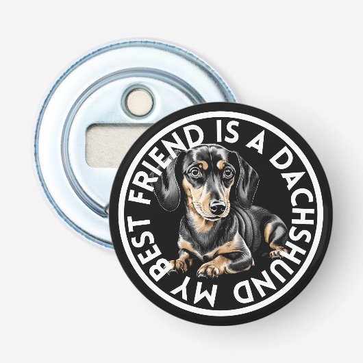 Beste vriend Dachshund Button Flesopener (Voorkant)