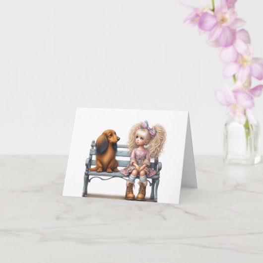 Beste vriend Dachshund Kaart (Orchidee)