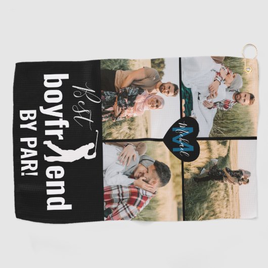 Beste vriend door foto-inkuilmonogram op foto's golfhanddoek (Horizontaal)
