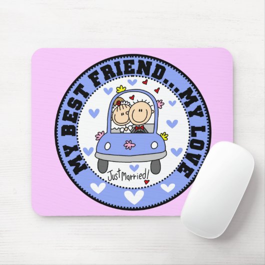 Beste vriend en liefdesvrouw muismat (Met muis)