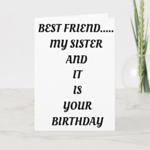 *BESTE VRIEND EN SISTER* BIRTHDY KLAAR VOOR PARTIJ KAART