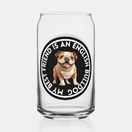Beste vriend Engelse Bulldog Blikvorm Glas