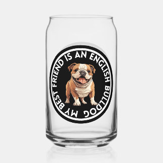 Beste vriend Engelse Bulldog Blikvorm Glas