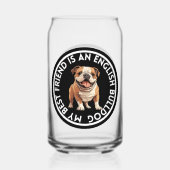 Beste vriend Engelse Bulldog Blikvorm Glas (Achterkant)
