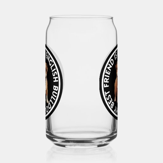 Beste vriend Engelse Bulldog Blikvorm Glas (Rechts)