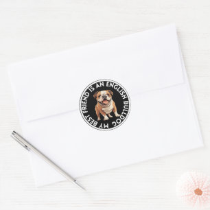 Beste vriend Engelse Bulldog Ronde Sticker