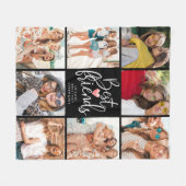 Beste Vriend Foto Collage Zwart Fleece Deken (Voorkant (Horizontaal))