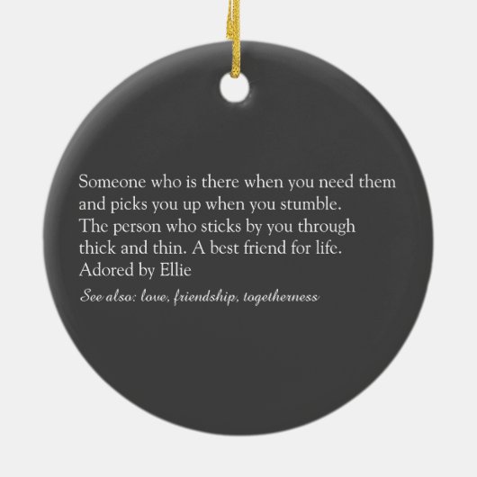 Beste Vriend Foto Script Definitie Leuk Keramisch Ornament (Achterkant)