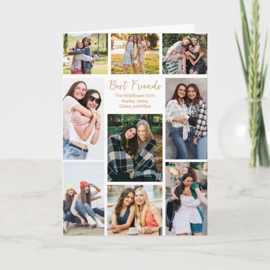 Beste Vriend Fotocollage  Bericht Kaart (Voorkant)