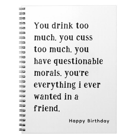 Beste Vriend Gelukkige Verjaardag Grappig hilarisc Notitieboek (Voorkant)