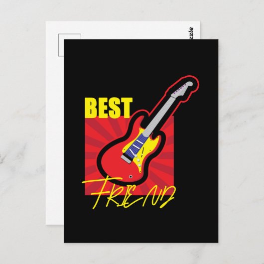 Beste vriend gitaar briefkaart (Voorkant / Achterkant)