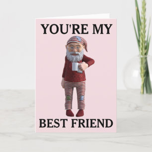 BESTE VRIEND GNOME ELF KERSTMIS KAART