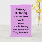 Beste Vriend Grappige Verjaardag Kaart (Gele Bloem)
