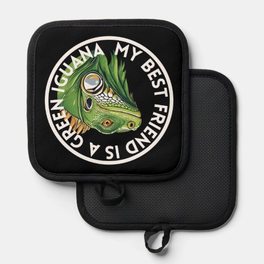 Beste Vriend Groene Iguana Pannenlap (Voorkant / Achterkant)