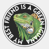Beste Vriend Groene Iguana Ronde Sticker (Voorkant)