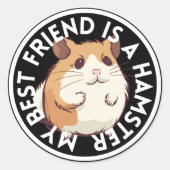 Beste Vriend Hamster Ronde Sticker (Voorkant)