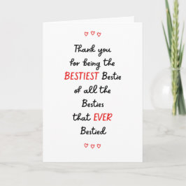 Beste vriend Hartelijk dank Bestie Kaart